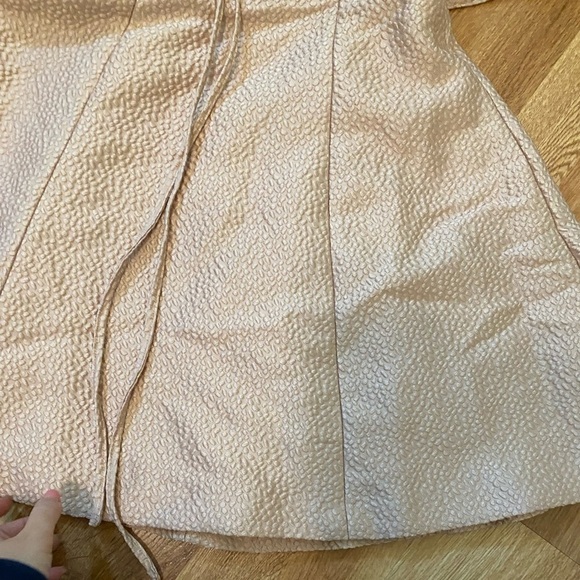 Keepsake / Magonila Peach jacquard Halter ruffle  Mini Dress small S - Picture 5 of 6